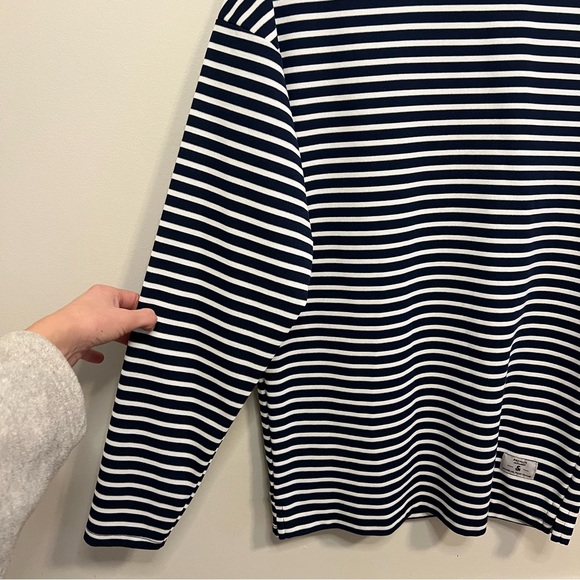 Jack & Jones Navy and White Striped Crewneck Classic Casual Work Business - Picture 5 of 6